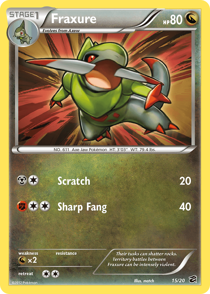 Fraxure Pokémon card