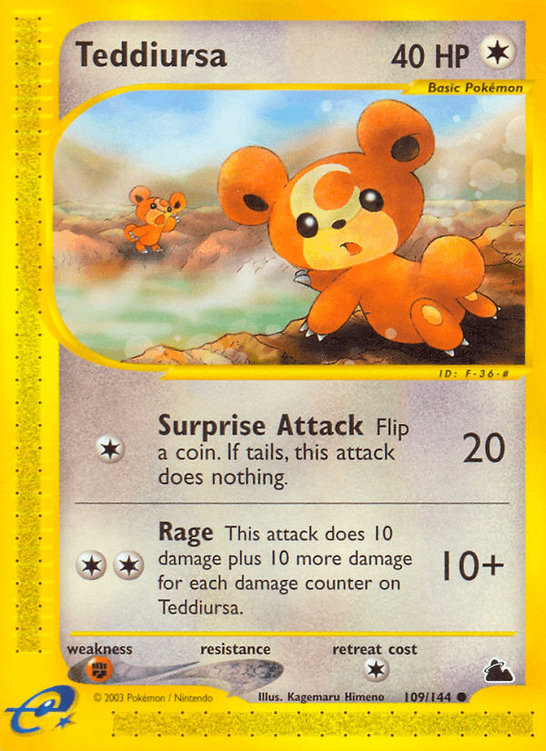 Teddiursa Pokémon card