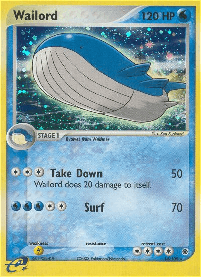 Wailord Pokémon card