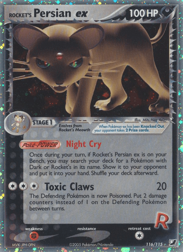 Rocket's Persian ex Pokémon card