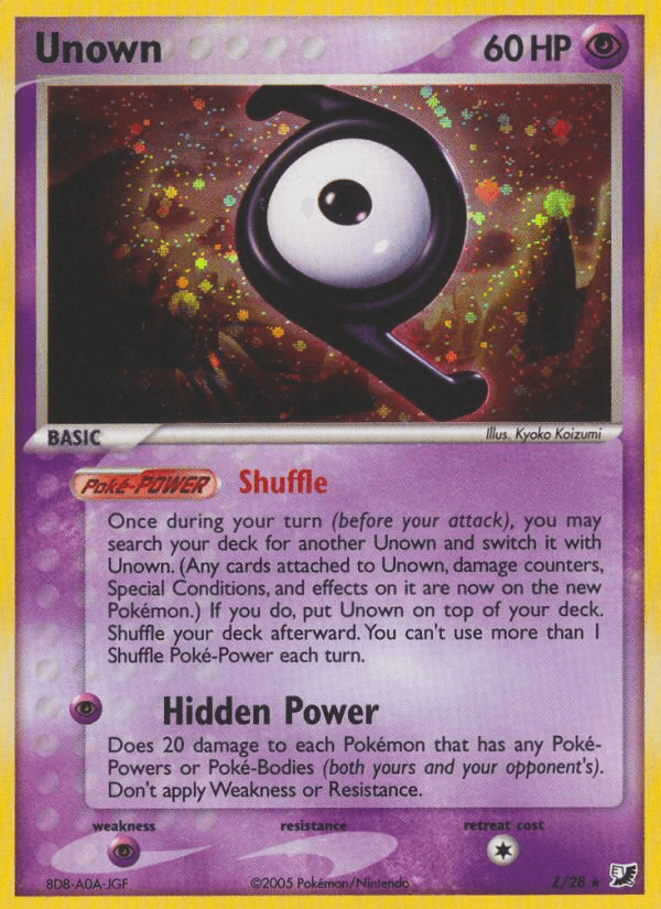 Unown Pokémon card