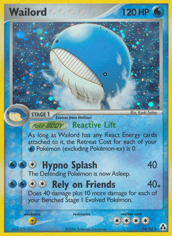 Wailord Pokémon card