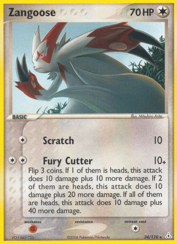 Zangoose Pokémon card