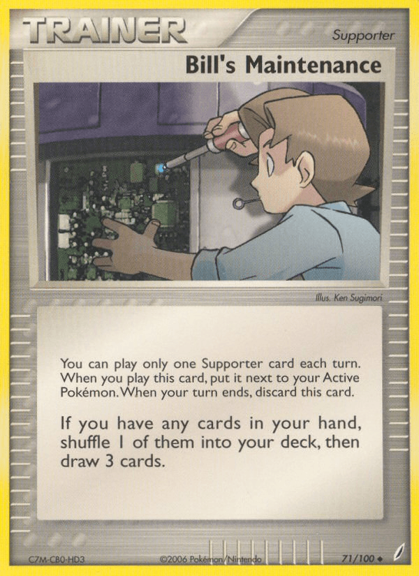 Bill's Maintenance Pokémon card