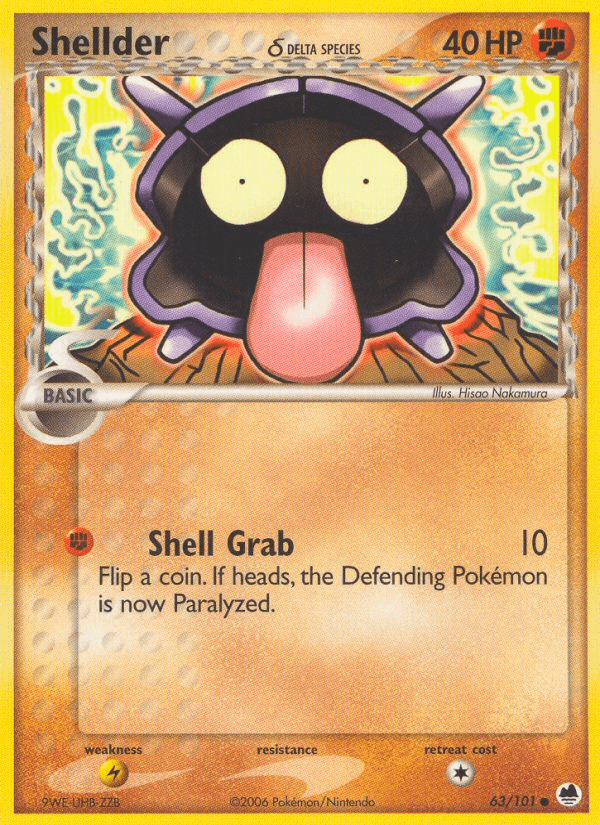 Shellder δ Pokémon card