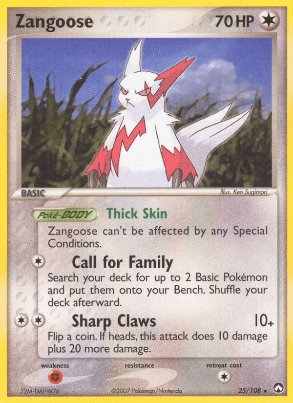 Zangoose Pokémon card