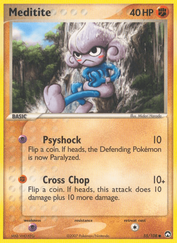 Meditite Pokémon card