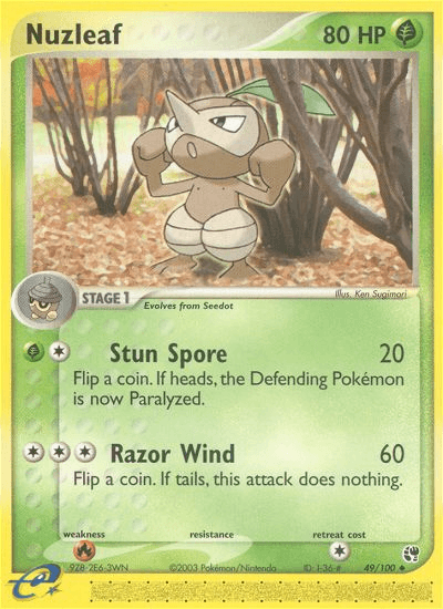 Nuzleaf Pokémon card