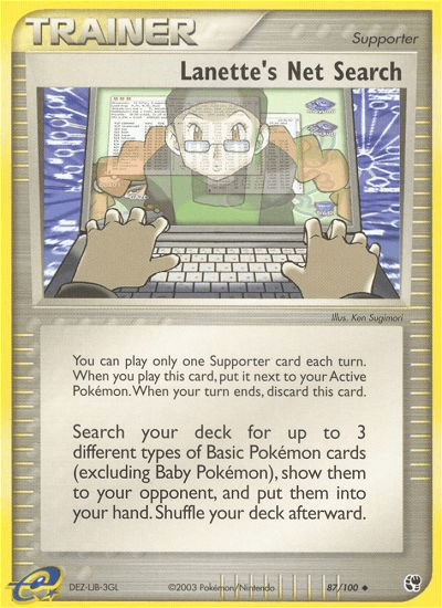 Lanette's Net Search Pokémon card