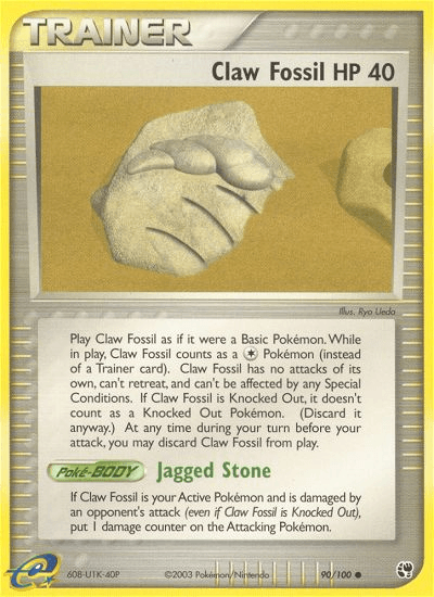 Claw Fossil Pokémon card