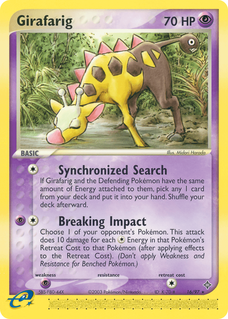 Girafarig Pokémon card