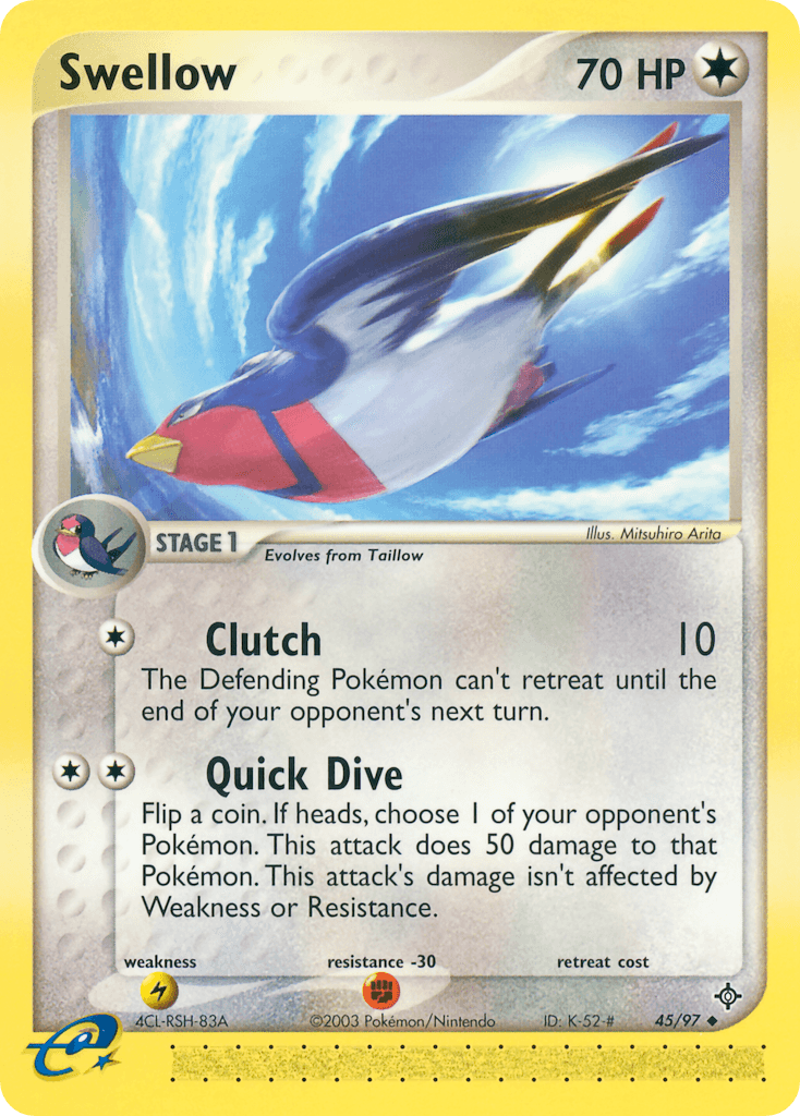 Swellow Pokémon card