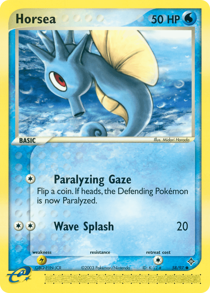 Horsea Pokémon card