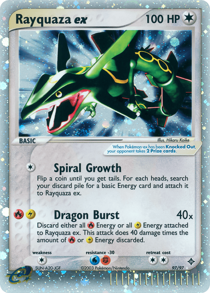 Rayquaza ex Pokémon card
