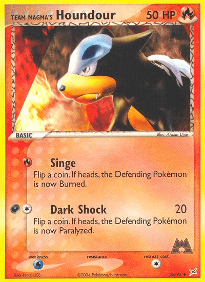 Team Magma's Houndour Pokémon card