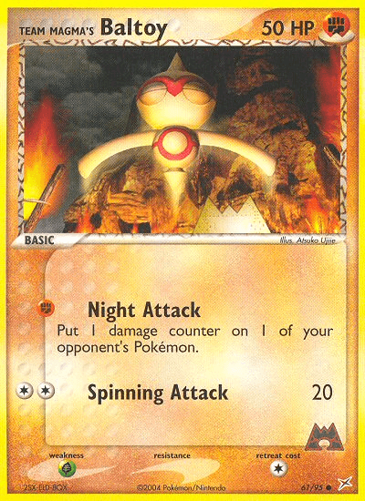Team Magma's Baltoy Pokémon card