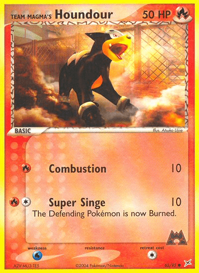Team Magma's Houndour Pokémon card