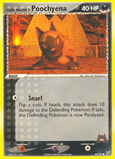 Team Magma's Poochyena Pokémon card
