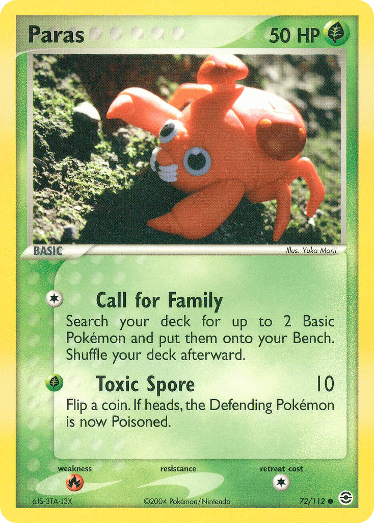 Paras Pokémon card