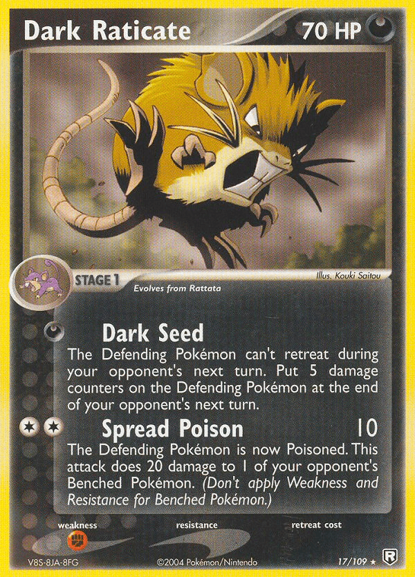 Dark Raticate Pokémon card