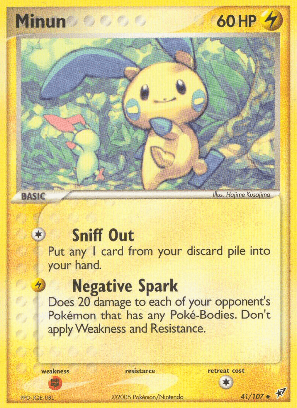 Minun Pokémon card