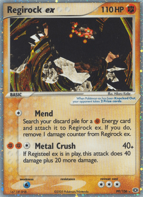 Regirock ex Pokémon card