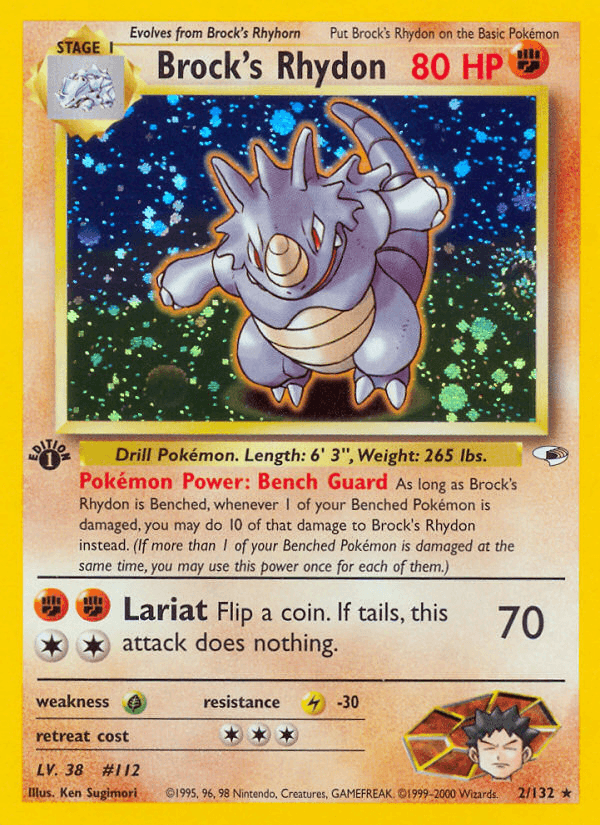 Brock's Rhydon Pokémon card