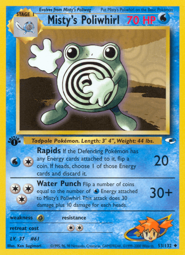Misty's Poliwhirl Pokémon card