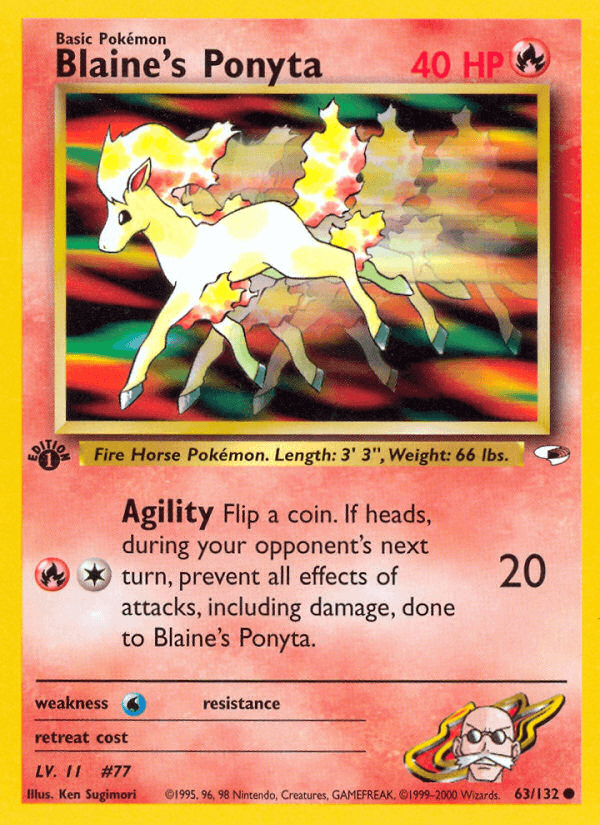 Blaine's Ponyta Pokémon card