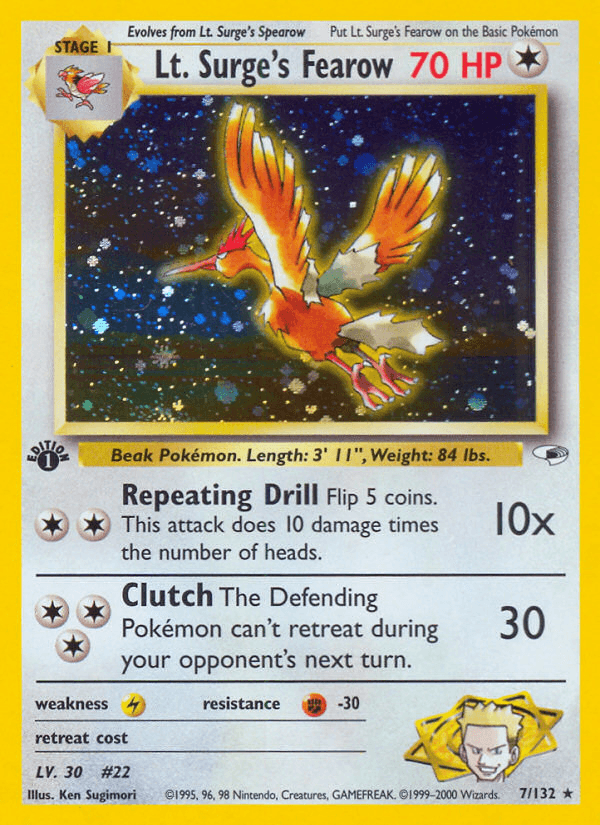 Lt. Surge's Fearow Pokémon card