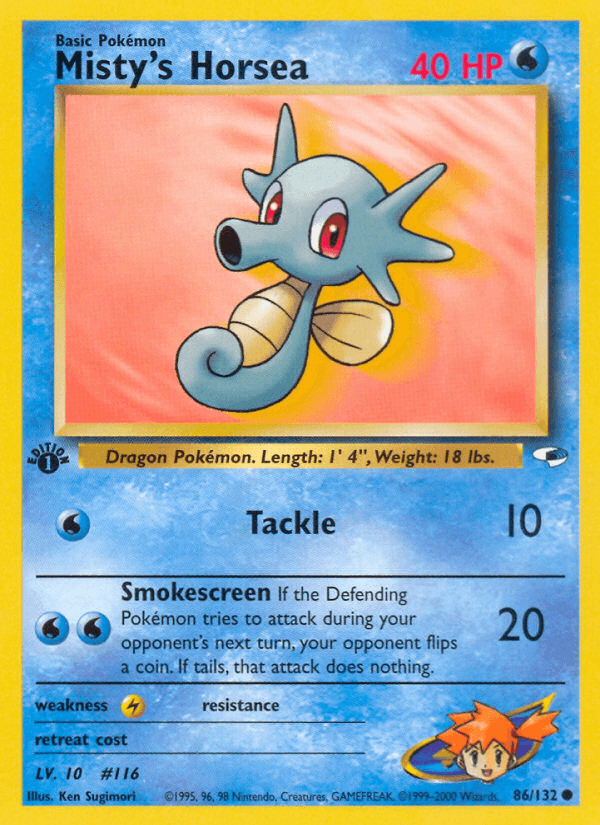 Misty's Horsea Pokémon card
