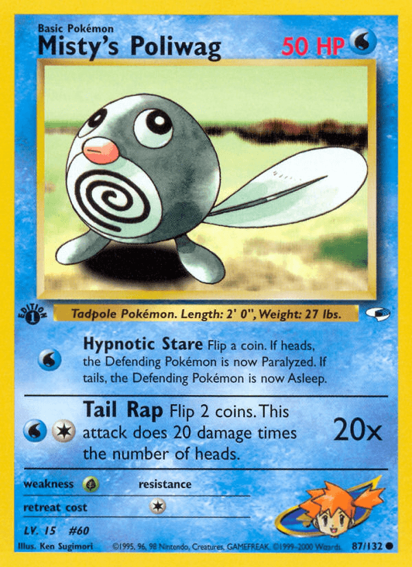 Misty's Poliwag Pokémon card