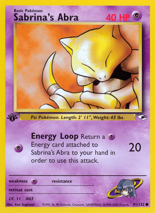 Sabrina's Abra Pokémon card
