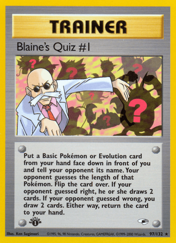 Blaine's Quiz #1 Pokémon card