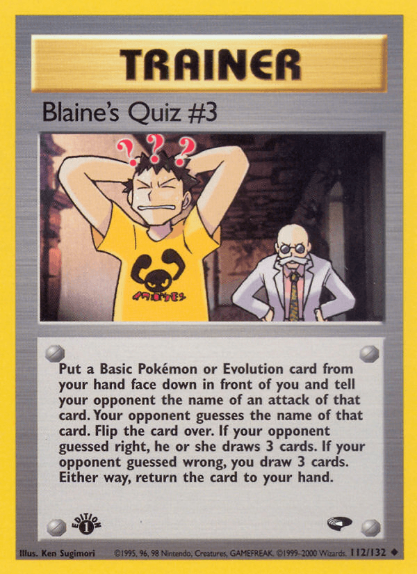Blaine's Quiz #3 Pokémon card