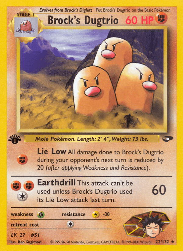 Brock's Dugtrio Pokémon card