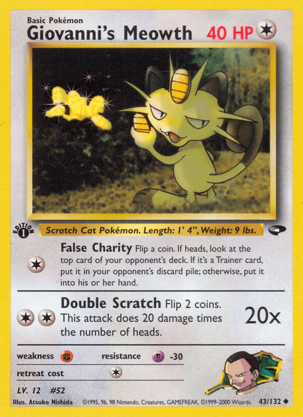 Giovanni's Meowth Pokémon card