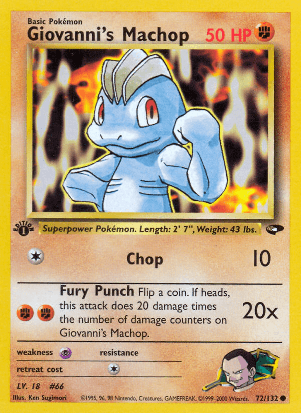 Giovanni's Machop Pokémon card