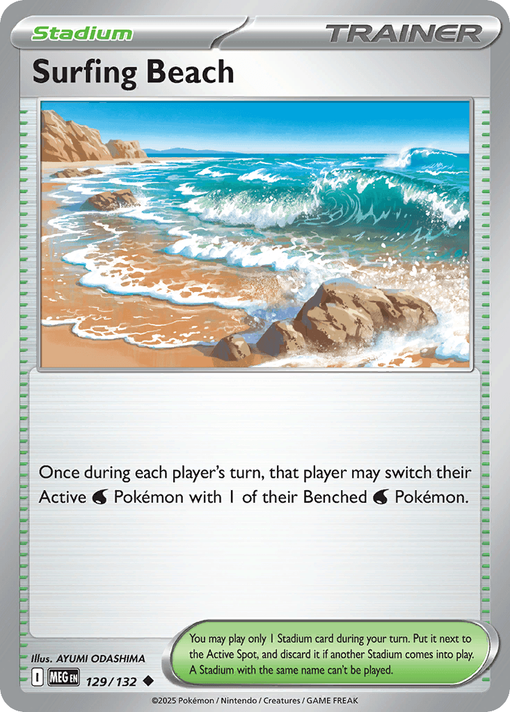 Surfing Beach Pokémon card