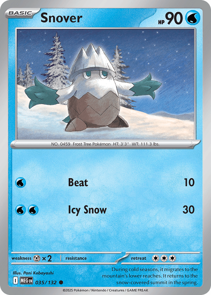 Snover Pokémon card