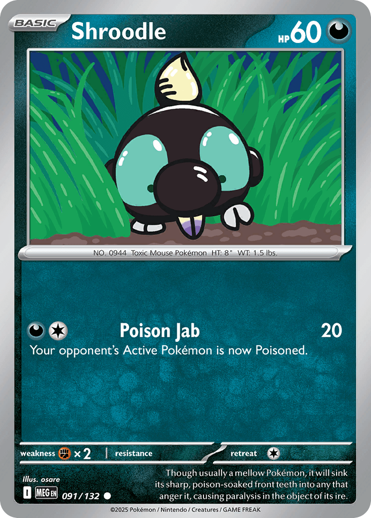 Shroodle Pokémon card