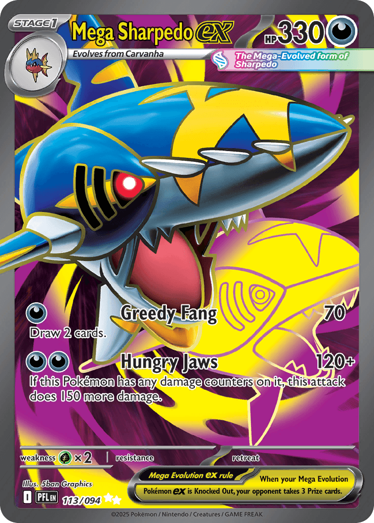 Mega Sharpedo ex — Darkness type