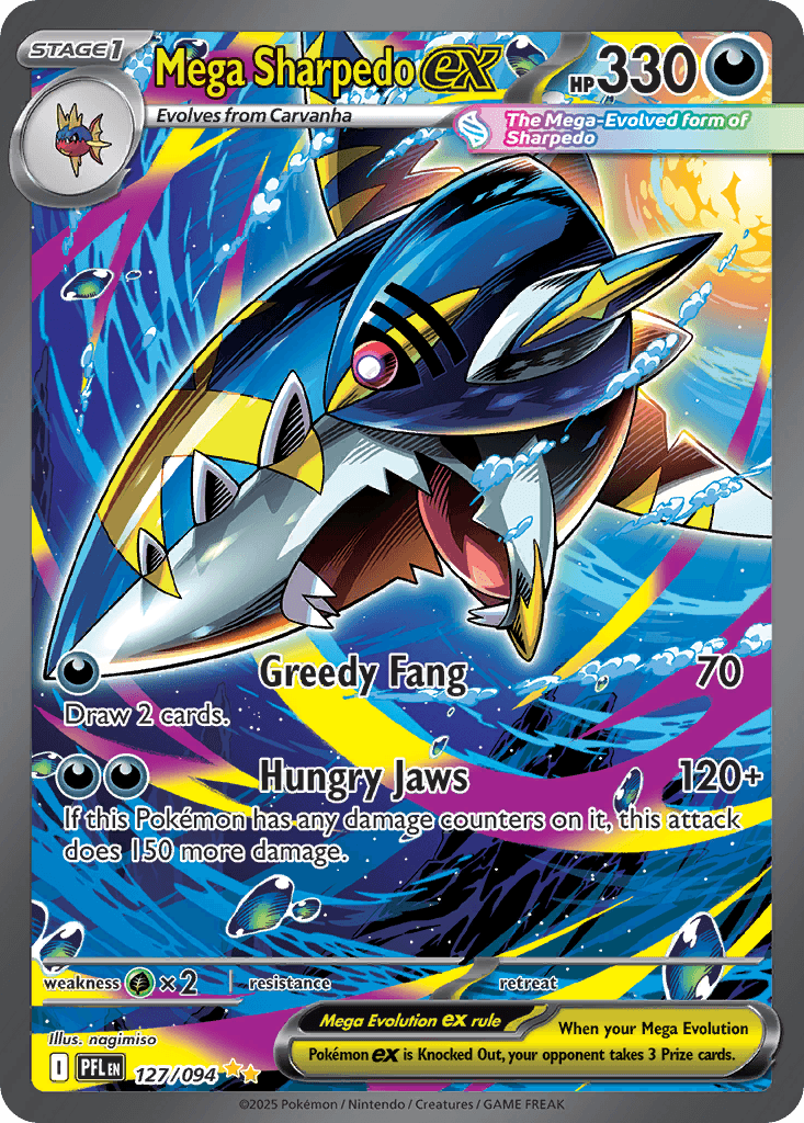 Mega Sharpedo ex — Darkness type