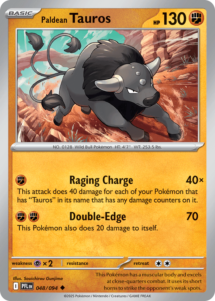 Paldean Tauros Pokémon card