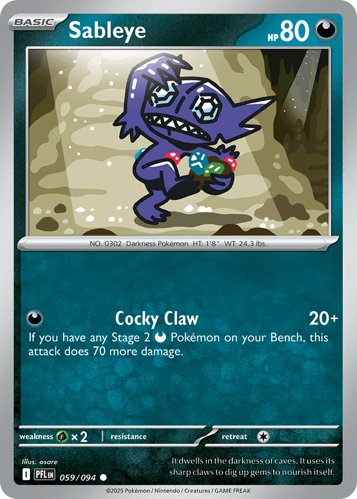 Sableye Pokémon card