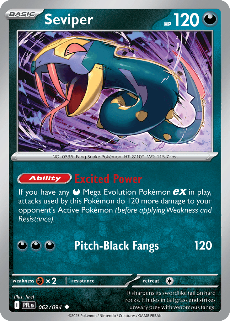 Seviper Pokémon card