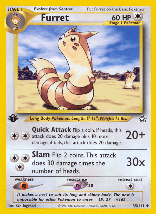 Furret Pokémon card