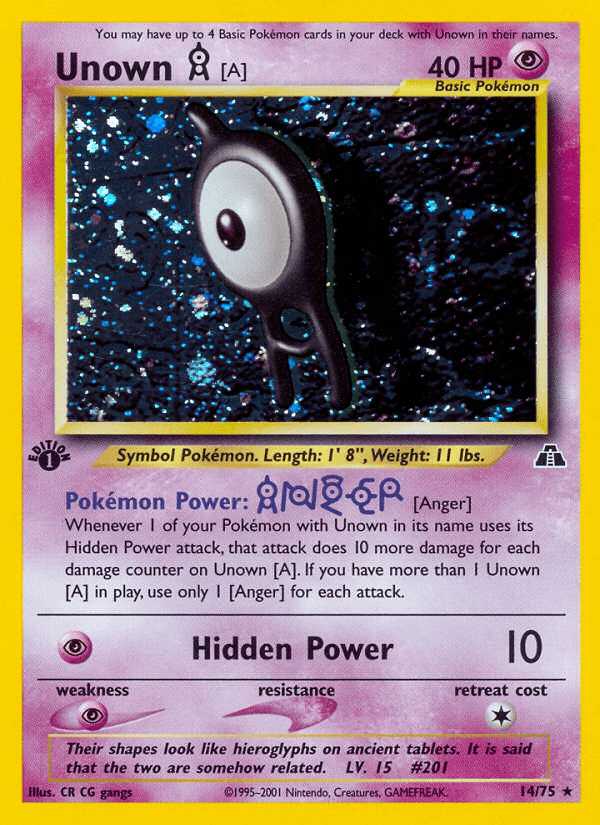 Unown [A] Pokémon card