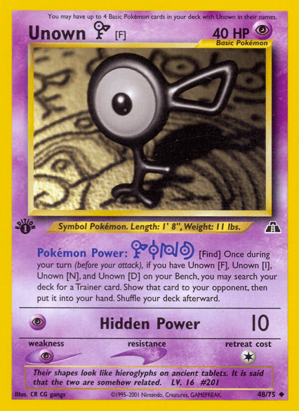 Unown [F] Pokémon card