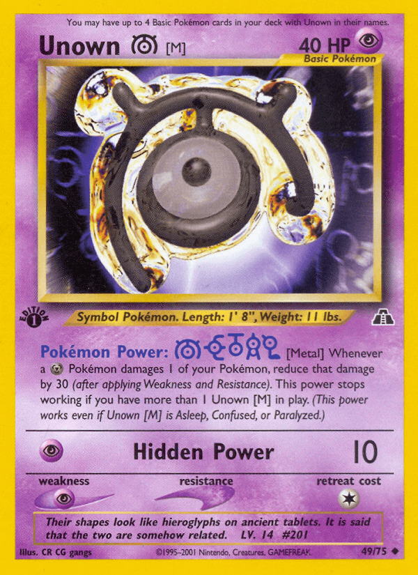 Unown [M] Pokémon card
